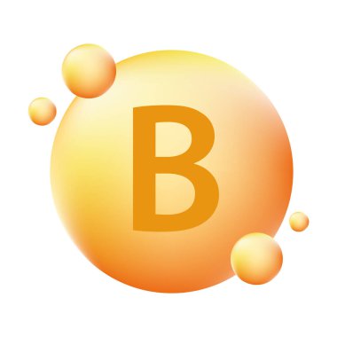 Vitamin B parlayan hap kapsülü ikon vektör güzellik tedavisi beslenme derisi konsepti grafik tasarım, logo, web sitesi, sosyal medya, mobil uygulama, ui illüstrasyon