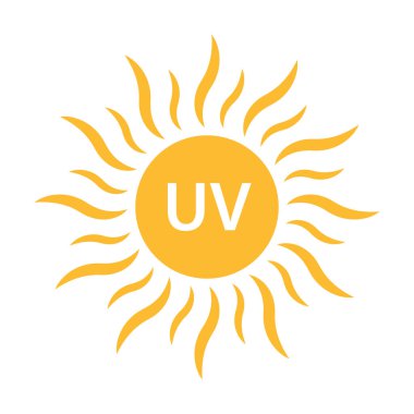 Grafik tasarım, logo, web sitesi, sosyal medya, mobil uygulama, ui illüstrasyon için UV radyasyon ikonu vektörü solar ultraviyole ışık sembolü.