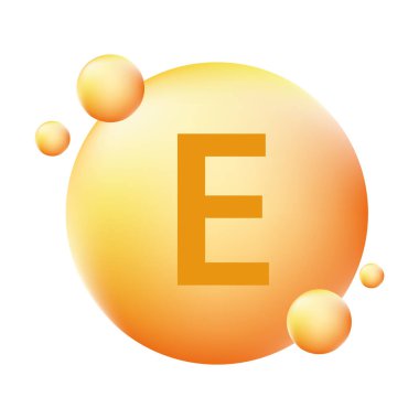 Grafik tasarım, logo, web sitesi, sosyal medya, mobil uygulama, UI illüstrasyon için E vitamini parlayan hap kapsülü ikonu güzellik tedavisi beslenme derisi konsepti