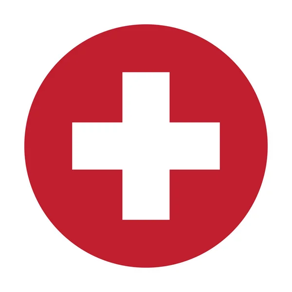 Red Cross Icon Vector Swiss Flag Sign Graphic Design Logo — Archivo Imágenes Vectoriales