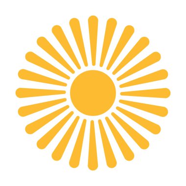 Web tasarım, logo, UI için güneş simgesi vektörü. resimleme