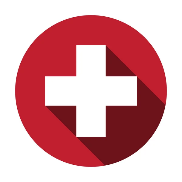 Red Cross Icon Vector Swiss Flag Sign Graphic Design Logo — Διανυσματικό Αρχείο