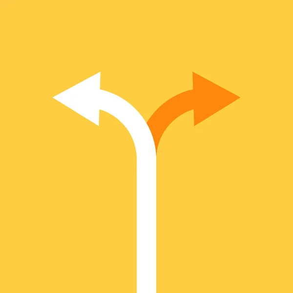 Arrow Two Way Direction Icon Vector Choice Way Concept Your — Stockvector