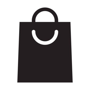 Beyaz arka planda grafik tasarım, logo, web sitesi, sosyal medya, mobil uygulaması, illüstrasyon izole alışveriş çantası vektör simgesi