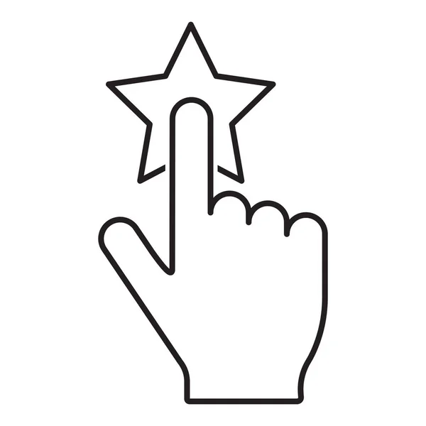 Credibility Reputation Icon Vector Hand Push Star Button Sign Graphic — Vettoriale Stock