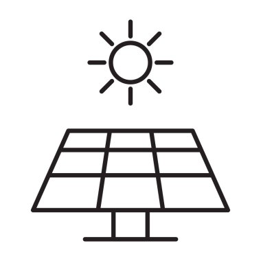 Sun energy icon vector solar energy panel sign for graphic design, logo, website, social media, mobile app, UI illustration