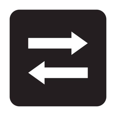 Exchange square button icon vector for graphic design, logo, website, social media, mobile app, UI illustration