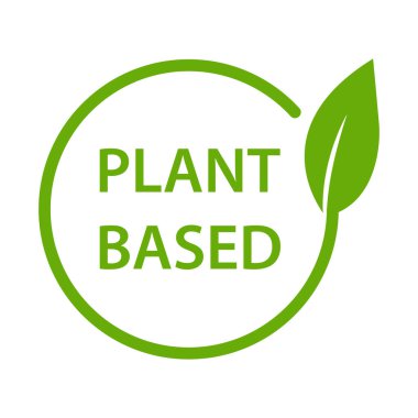 Bitki temelli ikon taşıyıcı sağlıklı gıda sembolü vejetaryen rozeti, vejetaryen işareti