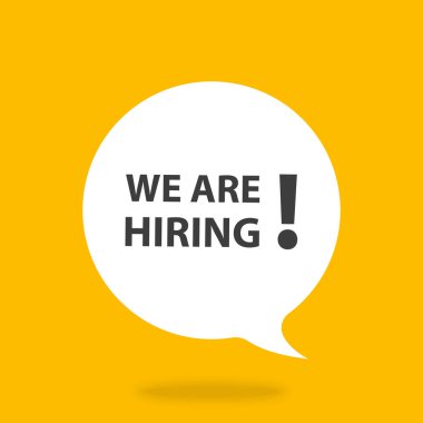 İş, pazarlama, el ilanları, afişler, sunumlar ve posterler için fotokopi alanı olan konuşma balonu pankartı taşıyıcısı tutuyoruz. resimleme