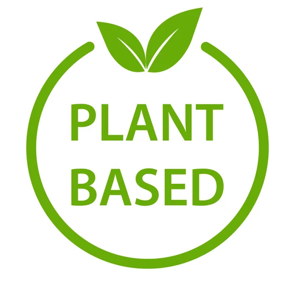 植物ベースのアイコンベクトル健康食品シンボルビーガンバッジ ベジタリアンサイン — ストックベクタ