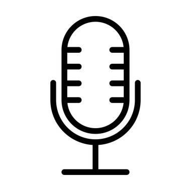 Grafik tasarımı, logosu, web sitesi, sosyal medya, mobil uygulama için mikrofon ikonu çizimi, ui