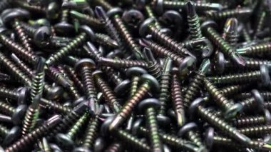 metal screws, close up