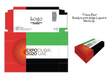 Model içeren doku kutusu - Expo 2020 - Vektör grafikleri yazdırmaya hazır