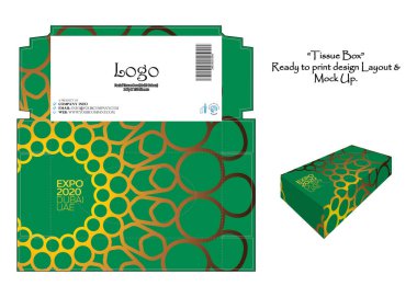 Model içeren doku kutusu - Expo 2020 - Vektör grafikleri yazdırmaya hazır