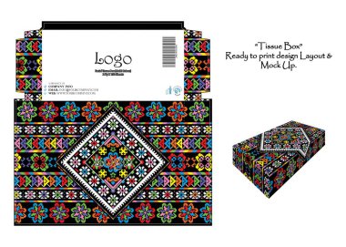 Doku Kutusu düzeni, güzel desen tasarımı, basılmaya hazır sadece logo ve metin ve yayınlanmaya hazır. Mockup aynı zamanda web pazarlaması için de bağış yapıyor. Vektör