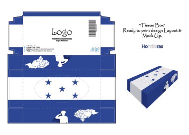 Honduras - 3d Mockup doku kutusu Ulusal Bayrak Tasarımı - vektör yazdırmaya hazır.