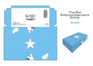 Somali - 3d Mockup doku kutusu Ulusal Bayrak Tasarımı - vektör yazdırmaya hazır