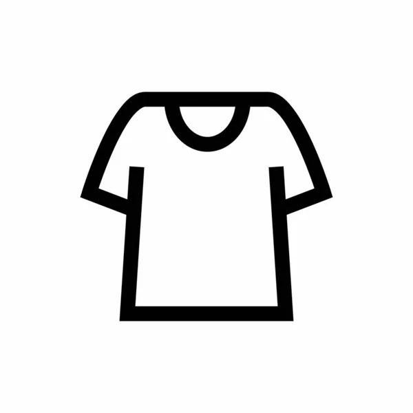 Simple Clean Clothes Shirt Outline Vector Icon Illustration White Background — Stock Vector