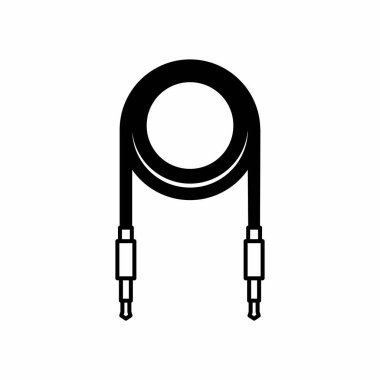 Beyaz Arkaplanda Basit ve Temiz Jack Kablo Yuvarlama Vektörü Simgesi ResmiComment