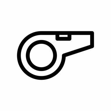 Basit ve Temiz Hakem Islık Ana Hattı Beyaz Arkaplanda Simge Vektör İllüstrasyonu