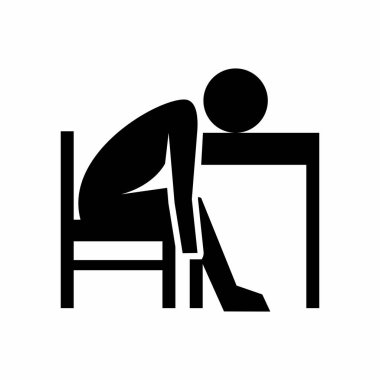 Beyaz Arkaplanda Basit ve Temiz Tembel Simge Vektör Silueti 