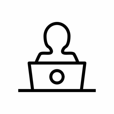 Laptop Taslak Simge Vektör Resimlerinde Basit ve Temiz İş