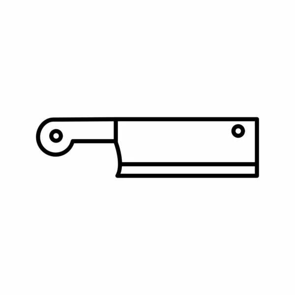 Ostrý Řeznictví Kuchyně Nůž Vektorový Obrys Ikona Ilustrace Bílém Pozadí — Stockový vektor