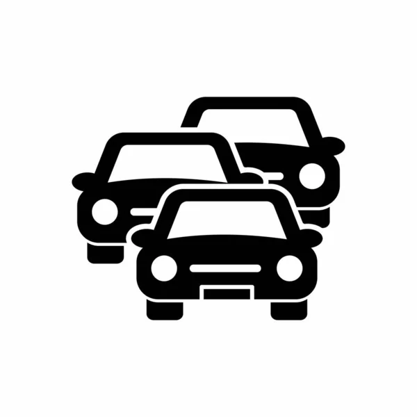 Illustration Simple Propre Silhouette Icône Vectorielle Embouteillage Voitures Sur Fond — Image vectorielle