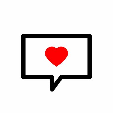 Aşk Bildirimi Simge Vektörü İllüstrasyonu