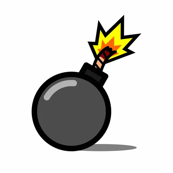 Bomb Ball Cartoon Εικονογράφηση Διάνυσμα Λευκό Φόντο — Διανυσματικό Αρχείο