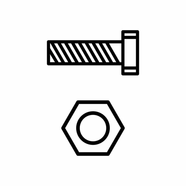 关于白背景的Bolt和Nut向量图标说明 — 图库矢量图片