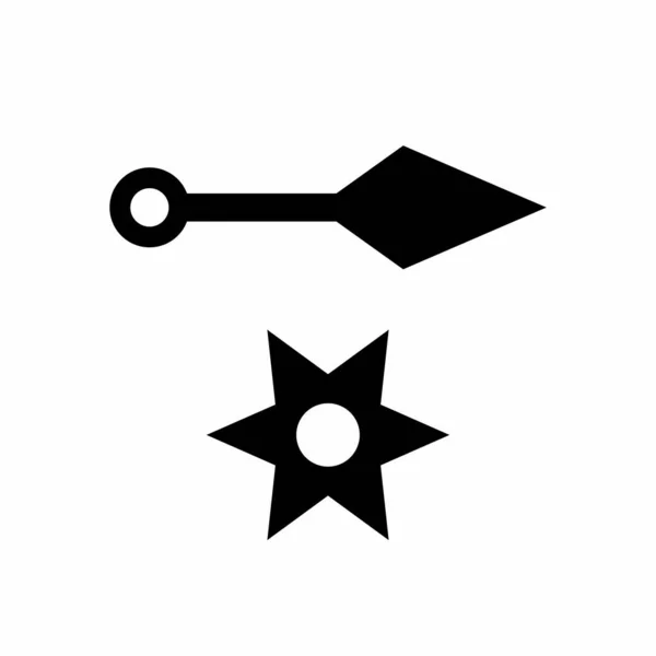 Kunai Och Shuriken Ikonen Vektor Illustration — Stock vektor