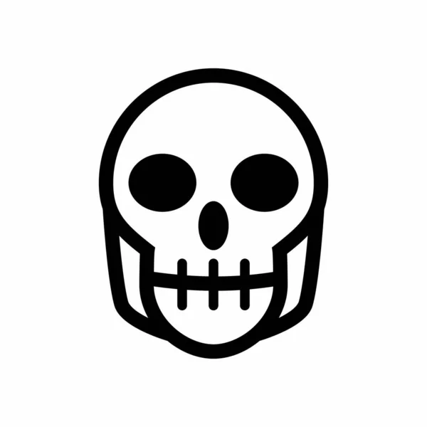 Simple Skull Outline Icon Vector Illustration — Stock Vector