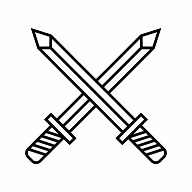 Basit ve Temiz Geçiş Kılıcı Vektörü İllüstrasyonu