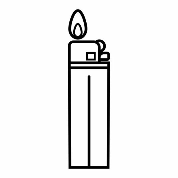 Illustration Vectorielle Icône Contour Briquet Gaz — Image vectorielle