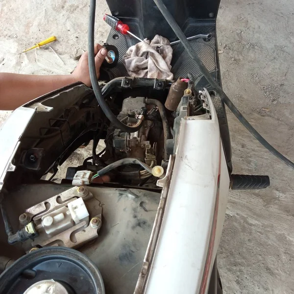 Motor Automático Motocicleta Reparação Oficina — Fotografia de Stock