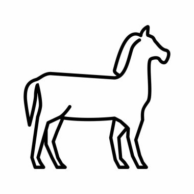 Basit ve Temiz At Tarafı Görünümü Özet Vektör İllüstrasyonu