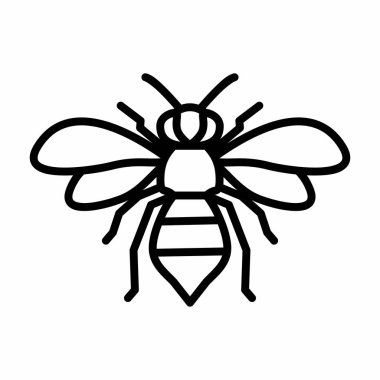 Basit ve Temiz Arı, Eşek Arısı Simgesi Vektör Tasviri