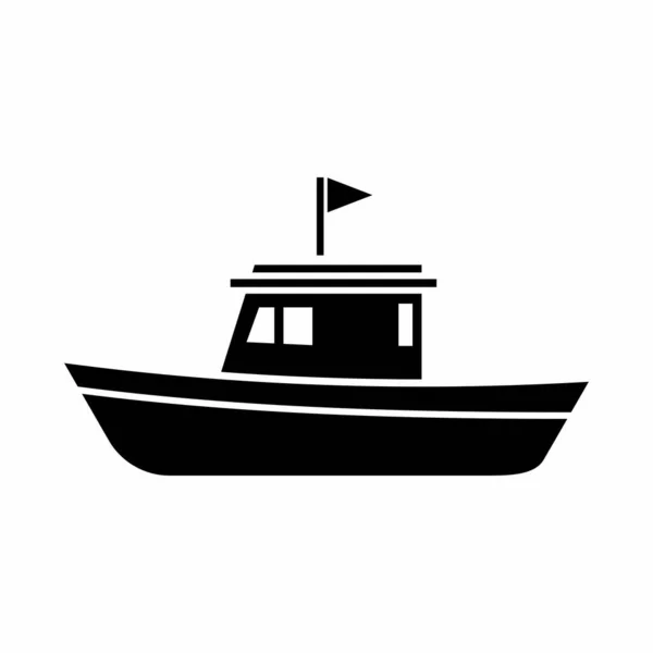 Vissersboot Vector Silhouet — Stockvector