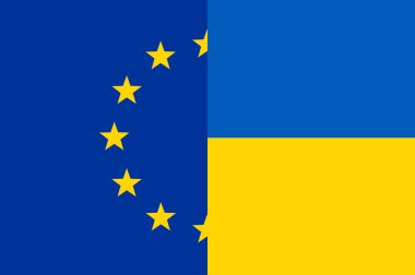 Avrupa Birliği ve Ukrayna bayrakları birlikte