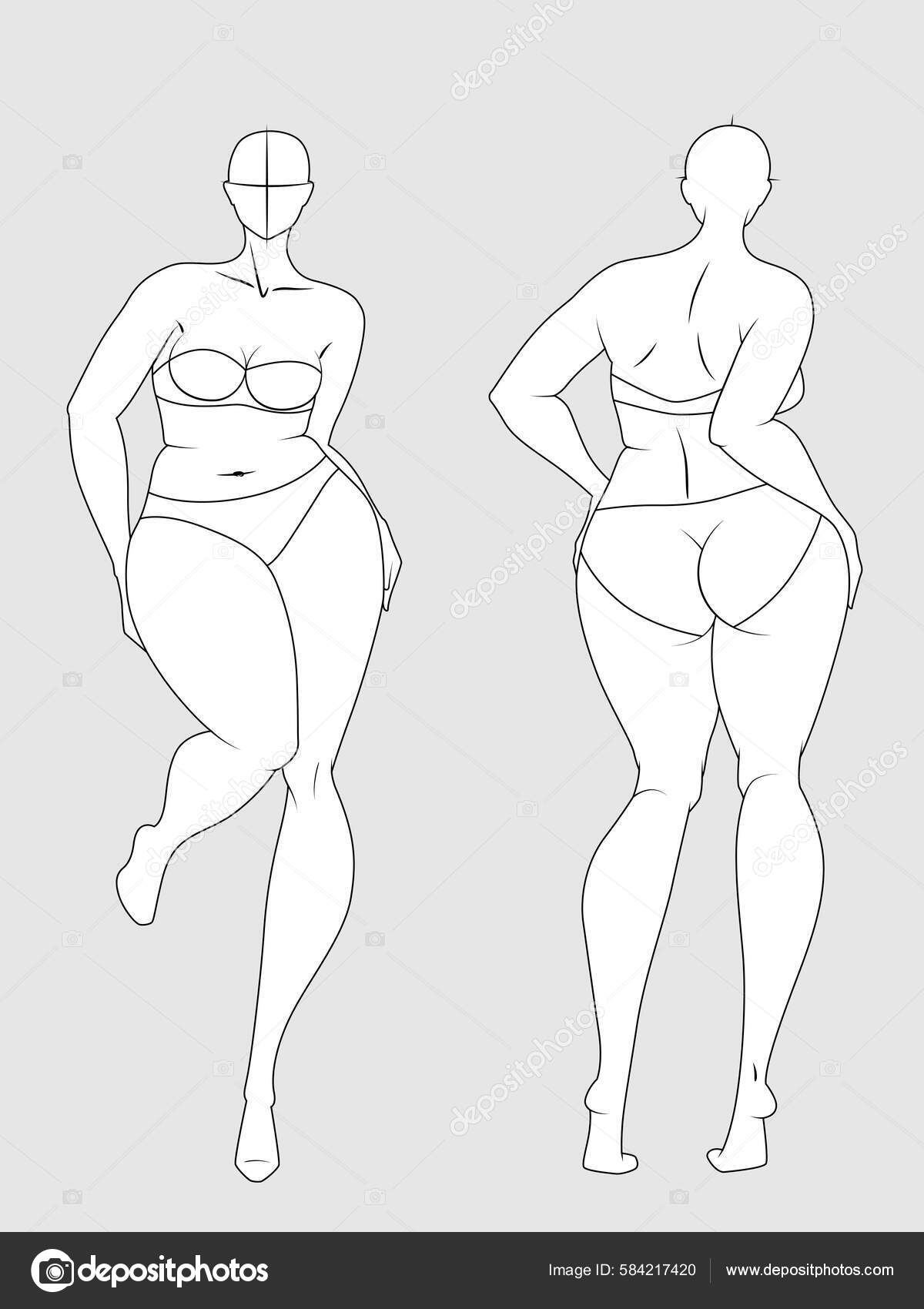 Size Fashion Figure Templates Exaggerated Croquis Fashion Design