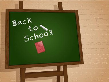 Okulun kara tahta geçmişine dönelim. Vektör İllüstrasyonu