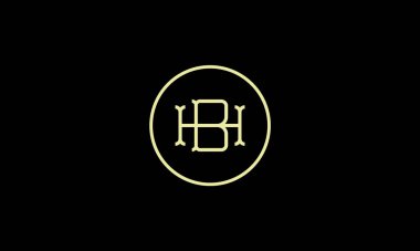 Resim kullanımı için negatif boşluk efektli hb logo tasarımı