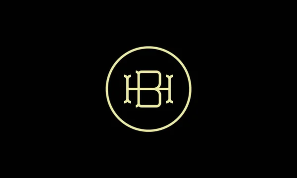 带有负空间效果的字母Hb标志设计 用于说明 — 图库矢量图片