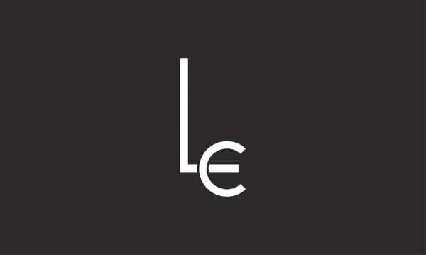LとCのロゴまたはLとEのロゴは イラストの使用に負のスペース効果を持ちます — ストックベクタ
