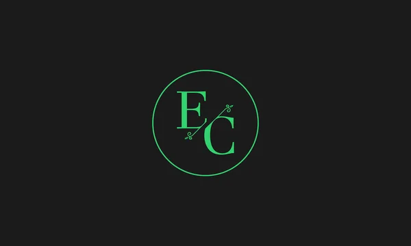 イラストに負の空間効果を持つ文字Ecロゴデザイン — ストックベクタ