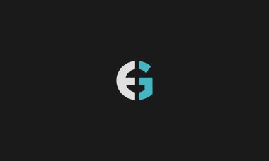 Resim kullanımı için negatif uzay efektli GE veya EG logo tasarımı