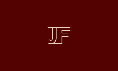 LETTERS JF LOGO DESIGN WITH NEGATIVE SPACE EFFECT FOR ILLUSTRATION USE vector