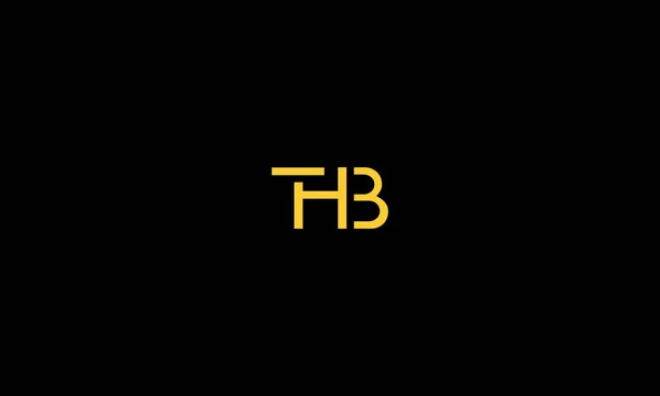 Letters Thb Logo Design Negative Space Effect Illustration Use — Vector de stock