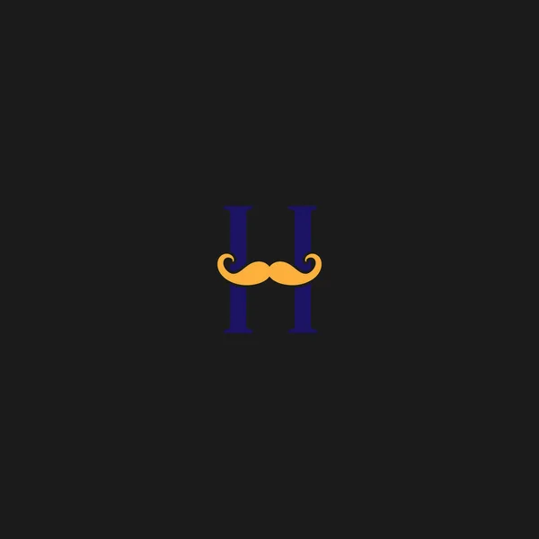 Logo Lettera Con Icona Mustache Uso Illustrativo — Vettoriale Stock